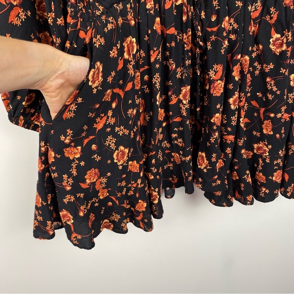 FREE PEOPLE ‘Flower Fields’ Boho Mini Dress, Black/Orange Floral, Size Small - Picture 14 of 16